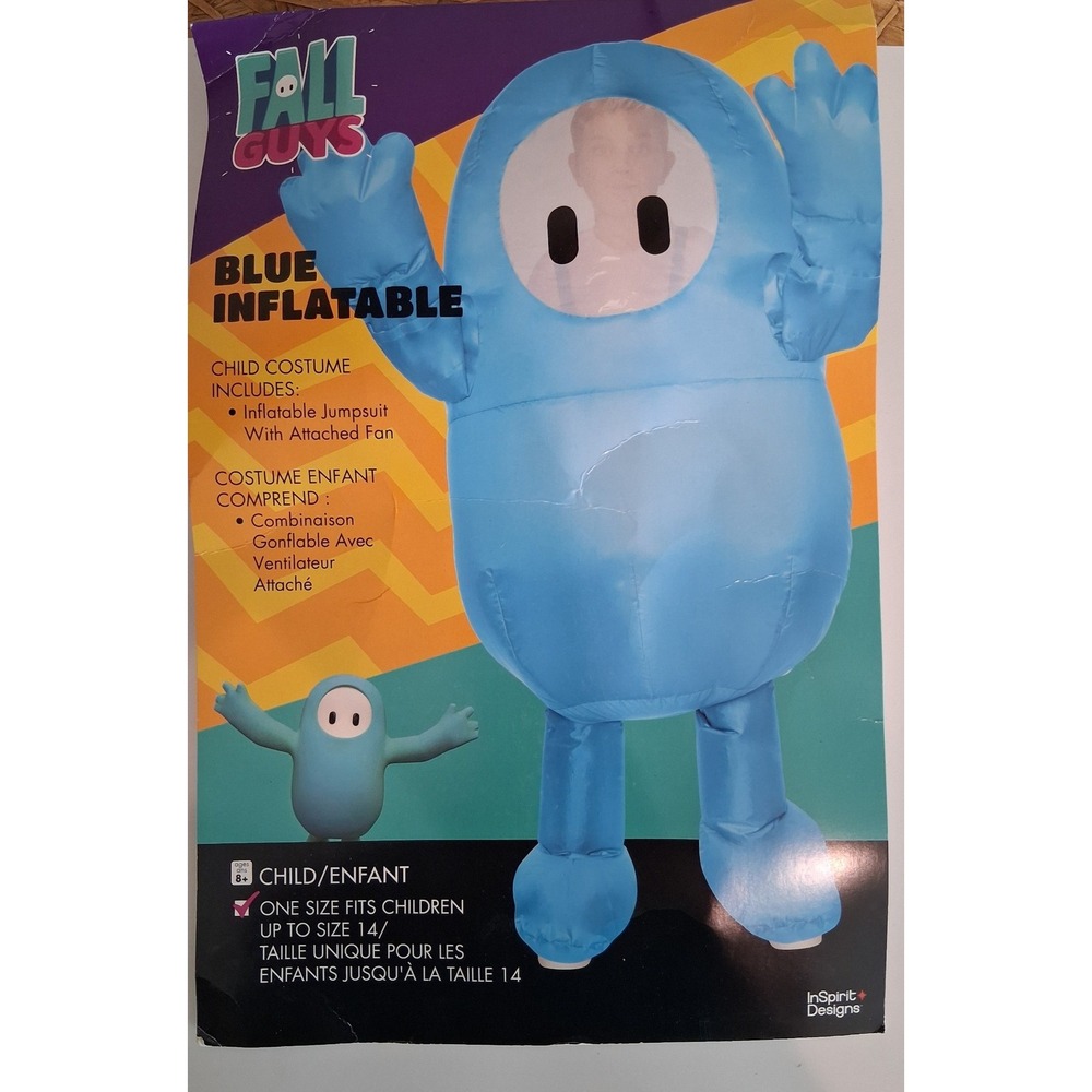 Fall Guys Blue Inflatable Child Costume InSpirit Designs 107922 Size 14 Gaming